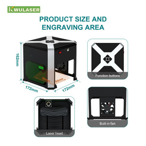 Grabador Láser Portátil <span class=keywords><strong>K6</strong></span> de 3000mW, Conexión para Grabado en Madera/Cuero/Plástico/Vidrio, Área de Grabado para Manualidades en Casa/Personalización de Regalos - Product Image 2