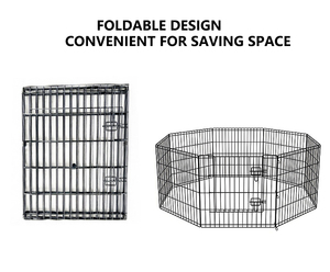 Fabrieksgroothandel achthoekige metalen binnen- en buitenren, makkelijk op te bergen, opvouwbare hondenren, dierenren - Product Image 4
