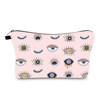 Pochette cosmétique en toile, style bohème, avec fermeture éclair, sac à maquillage polyvalent et trousse à crayons pour femmes et écolières, logo personnalisé avec doublure
