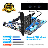 Carte MEO PCI-e vers USB3.2 3 ports Type-C Gen2 avec bande passante de 20 Gbit/s 3xUSB-C+TYPE-E intégré+USB2.0 Chipset ASM3142