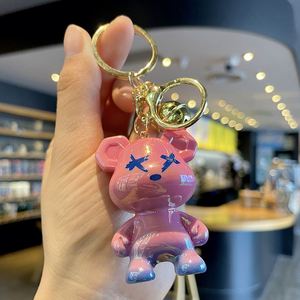 Hot-selling 3D <b>Cute</b> Colorful Cartoon Fluid <b>Bear</b> Keychains Car Key Chain Bags Pendants Cool Keyring Holder Gifts - Product Image 5