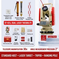 Théodolite électronique laser Kolida DT-02LL, précision 2'', avec double laser, plomb et pointeur, instrument de topographie