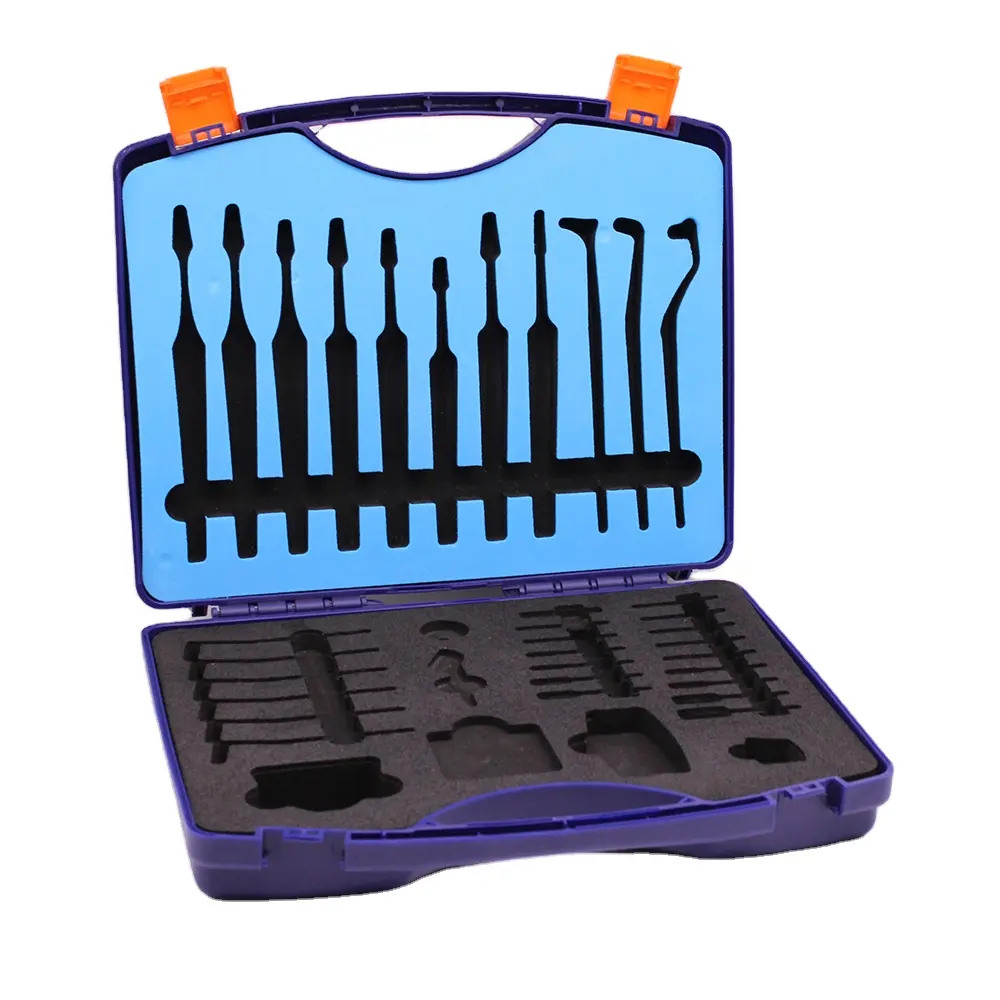 Tragbarer Werkzeug koffer Kunststoff Leere Trage tasche 340*280*80mm Schutzhülle für Hardware-Werkzeuge Blau