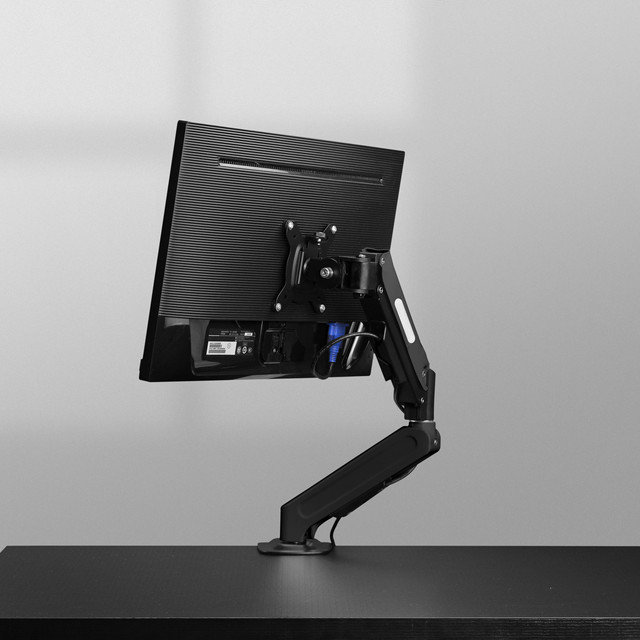 High Quality New Modern Metal Double Gas Spring 32-inch Computer Monitor Stand with Adjustable Height and 360 Tilt White/Black