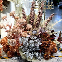Fleur artificielle rétro style Maillard pour fenêtre, couleur curry silencieuse, couleur caramel, décoration de mariage, fleur artificielle en soie