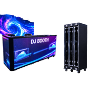 Cabine DJ mobile pliable avec panneau mural vidéo LED P2.6, étanche IP65, luminosité 5000 cd, CMS intégré, HDR10+, 8K, lisible en plein soleil