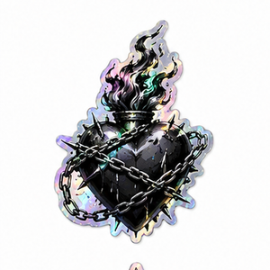 Autocollants personnalisés en PVC holographique laser, imperméables, découpés, motif ange et démon, pour la vente en gros - Product Image 5