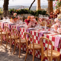 Nappe carrée moderne en polyester et lin imprimé multicolore à motifs géométriques, lavable, en sergé tissé, pour décoration de table de jardin et de fête