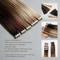 Extensions de cheveux naturels 100% humains, ruban adhésif double face, blond clair, Remy russe, cuticules alignées, prix d'usine, vente en gros