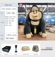 Último equipo de Parque de Atracciones personalizado lindo Animatronics Animal gorila que funciona con monedas Gashapon máquina de juguete para Centro Comercial