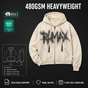 เสื้อฮู้ดสตรีทแวร์ผู้ชาย พิมพ์ลายกราฟฟิตีความหนาแน่นสูง โลโก้ด้านหน้า ผ้าฝ้ายเฟรนช์เทอร์รี่ ทรงโอเวอร์ไซส์ เหมาะสำหรับใส่ในฤดูใบไม้ร่วง - Product Image 1