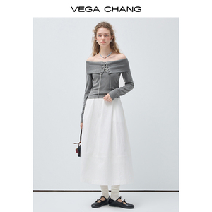 VEGA CHANG Falda Preencogida Estilo Francés Minimalista, Rejuvenecedora, Esencial para Combinar en Capas, Primavera/Verano - Product Image 6