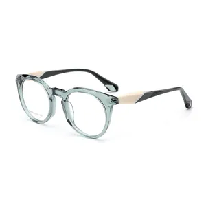 안경 2025 절묘한 광학 프레임 라운드 두꺼운 안경 프레임 패션 캐주얼 모델 디자이너 아세테이트 여성 안경