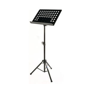 QUIK LOK - MS/331, soporte para orquesta, piano de metal perforado, altura ajustable 75-129 Cm, base de trípode, estante extraíble, negro - Product Image 1