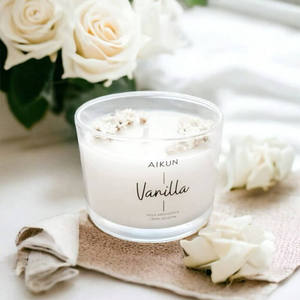 Vela aromática AIKUN en frasco de vidrio reutilizable de pared gruesa, vela perfumada de cera para uso en spa, suministro al por mayor para el hogar y la oficina - Product Image 4