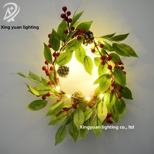 Guirlande <span class=keywords><strong>lumineuse</strong></span> <span class=keywords><strong>de</strong></span> <span class=keywords><strong>Noël</strong></span> LED transfrontalière, étanche IP65, à intensité variable, en PVC, avec pommes <span class=keywords><strong>de</strong></span> pin, à suspendre pour intérieur, fenêtre, mur, porte - Product Image 2