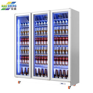 Tienda de comestibles comercial Supermercado Exhibición vertical Vitrina Nevera Congelador Refrigerador - Product Image 2