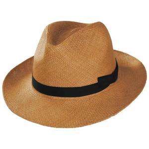 Chapeau Fedora Unisexe en Paille Toquilla Noire avec Bande de Ruban – Accessoire d'Été pour l'Extérieur - Product Image 5