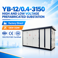 YB-12 12kV 3150kVA – Sous-station préfabriquée directe usine avec câblage personnalisé, transformateur compact triphasé extérieur en coffret