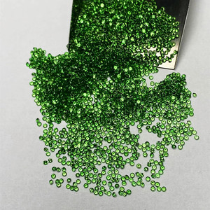Choix de qualité, couleur verte, durable, rond, 0,8 mm, tsavorite naturelle pour ensemble de boucles d'oreilles et pendentif - Product Image 5