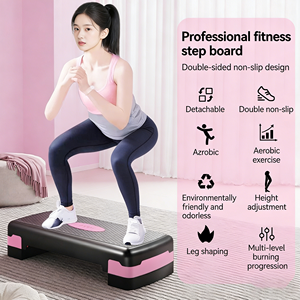 Steppeur de fitness aérobique avec cadre en acier inoxydable ABS, fonctions réglables, surface stable et antidérapante, pour la danse et l'entraînement rythmique à domicile - Product Image 5
