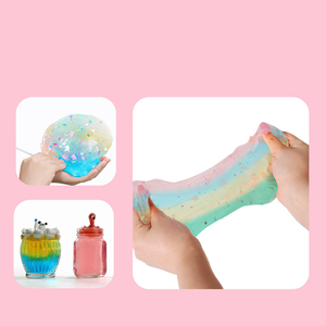 สไลม์คริสตัลยูนิคอร์น 7 สี 800 กรัม ชุดสไลม์สีรุ้งใส - Product Image 3
