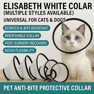 개와 고양이를위한 JZ 조정 가능한 플라스틱 엘리자베스 복구 고리 투명 핥기/물기 방지 기능 - Product Image 4