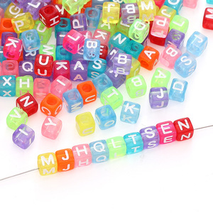 Wholesale 100 Pcs/bag 6mm Transparent square Letter Beads Acrylic English <b>Alphabet</b> Letter Beads for DIY Jewelry Making - Product Image 5