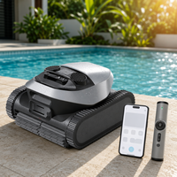 Nettoyeur de piscine robotisé automatique sans fil, contrôle par application, navigation 3D, escalade des murs, batterie au lithium, 4 modes de nettoyage