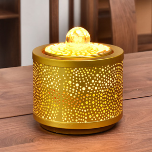 น้ำพุโลหะแกะสลักแบบกลวงพร้อมไฟส่องหลังสำหรับตกแต่งบ้านและสำนักงาน - Product Image 2
