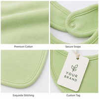 Bavoirs pour bébé en coton biologique à boutons-pression, vente en gros, 100 % coton biologique, forme en U, personnalisables avec logo, vierges pour sublimation