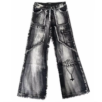 Jeans DiZNEW Bottes de cowboy personnalisées à la mode Jeans à jambe droite pour hommes
