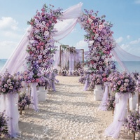 Composition florale artificielle en soie pour arche d'angle, mélange violet, pour toile de fond d'entrée de mariage, événements et fêtes décoratives