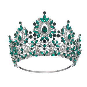 Corona de Lujo Grande y Redonda con Pedrería AB para Concurso de Belleza, Accesorios para el Cabello de Novia, Tiaras Nupciales - Product Image 2