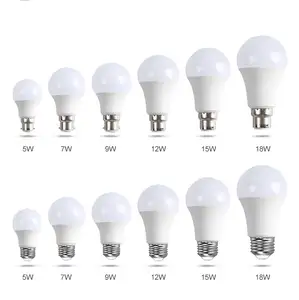 5w 7w 9w 12w 15w 18w 22w E27 AC85-265V ampoule de surbrillance Lumen A50 A60 A70 haute qualité LED Blub Led ampoule lumière ménage