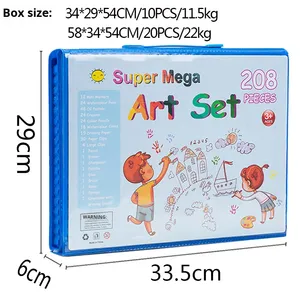 Set di Pittura Artistica Multifunzione per Bambini Jiu Feng, <span class=keywords><strong>208</strong></span> Pezzi con Pennelli, Pastelli e Penne ad Acquerello, Confezione Regalo CN - Product Image 5