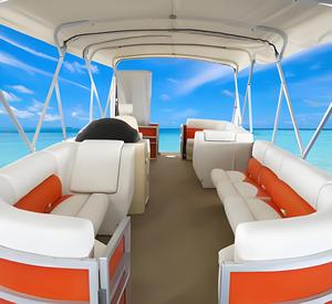 Kinocean 2025, cómodo barco pontón de ocio de 22 pies para parejas, salidas, tubo de <span class=keywords><strong>kayak</strong></span> en estanque de Río, Material de aluminio - Product Image 4