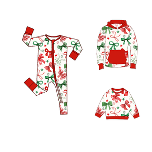 カスタムクリスマス車プリントデザイン赤ちゃん足ロンパー新生児長袖竹赤ちゃんパジャマ - Product Image 3