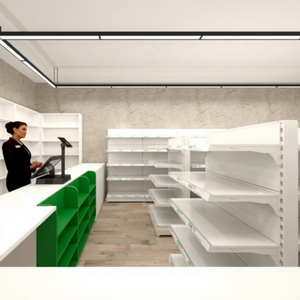 Estanterías de Acero Blancas para Supermercados, Góndolas de Exhibición para Tiendas de Abarrotes, Almacenamiento para Pasillos - Product Image 4