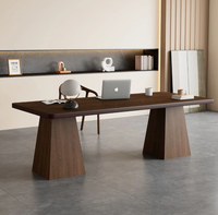 Bureau créatif en bois massif à grain de bois, bureau minimaliste