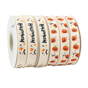 Halloween Printed Ribbon Cotton 15mm Reusable Decoration Indoor Use - Product Image 5