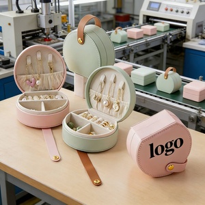 PU <b>Small</b> Travel Jewelry Organizer Box <b>Case</b> Mini Portable Women Jewelry Organizer Box for Rings Earrings Necklaces - Product Image 1