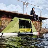 Tienda inflable en la azotea para acampar, tienda superior de coche SUV de aire rápido con diseño a prueba de lluvia, portátil y de fácil montaje