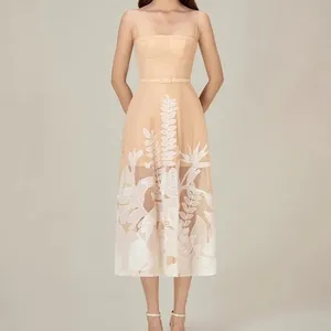 Bettergirl, модное платье из органзы с цветочной вышивкой, женская одежда, 2023 высококачественное Привлекательное элегантное женское платье цвета хаки