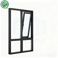 Fenêtre américaine Grand panneau de verre Fenêtre d'auvent en aluminium pour maison Fenêtre à battants certifiée NFRC