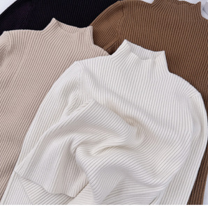 Maglia sportiva 2025 autunno inverno maglia spessa per ragazzi ragazze maglione alto elastico medio lavorato a maglia mezza <span class=keywords><strong>dolcevita</strong></span> per bambini - Product Image 5