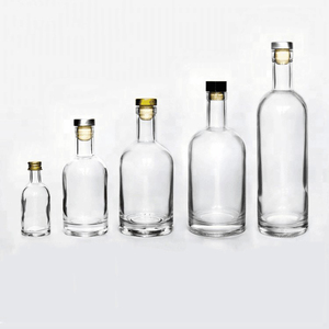 Botella de Vidrio Vacía de 50 ml, 200 ml, 375 ml, 500 ml, 750 ml para Vino, Vodka, Ginebra, Ron, Alcohol, <span class=keywords><strong>Whisky</strong></span>, Café, Licor con Corcho - Product Image 1