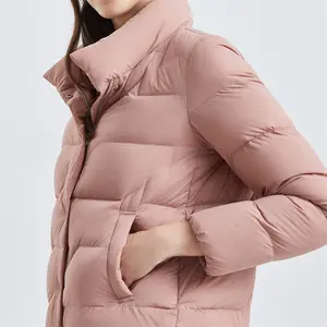 Soft women down coat bubble jacket lightweight ladies winter coats