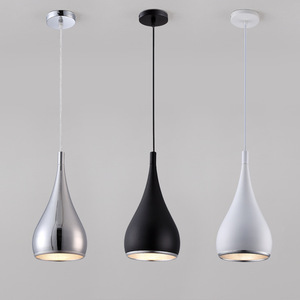 Modern Pendant <b>Light</b> Led E26 Single Head Chrome Black White For Home Office Bedroom Ceiling Lamp - Product Image 2