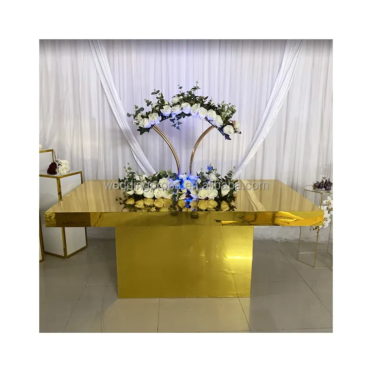 Новое поступление, белый и золотой акриловый свадебный стол для приема, входной стол, мистер и миссис, милый стол